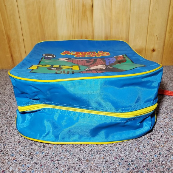 Vintage Dick Tracy The Kid Backpack Blue‎ Bag Disney Movie Film Rare Like New - Picture 6 of 11